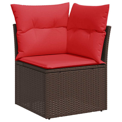 7-Delige Loungeset Met Kussens Poly Rattan Acacia