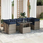 8-Delige Loungeset Met Kussens Poly Rattan Acacia