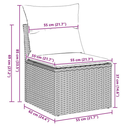 9-Delige Loungeset Met Kussens Poly Rattan Acacia