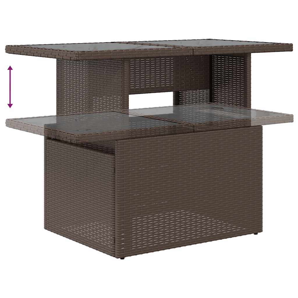 9-Delige Loungeset Met Kussens Poly Rattan Acacia