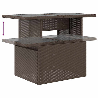9-Delige Loungeset Met Kussens Poly Rattan Acacia