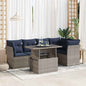 6-Delige Loungeset Met Kussens Poly Rattan Acacia