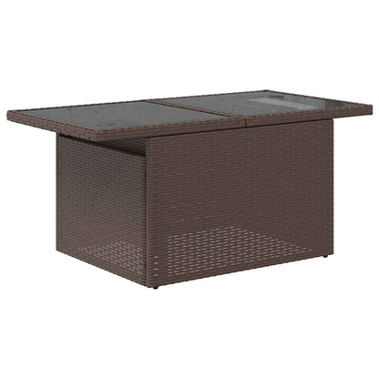 7-Delige Loungeset Met Kussens Poly Rattan Acacia Grijs