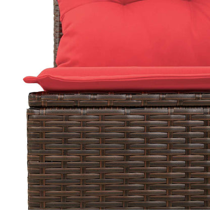 7-Delige Loungeset Met Kussens Poly Rattan Acacia Grijs