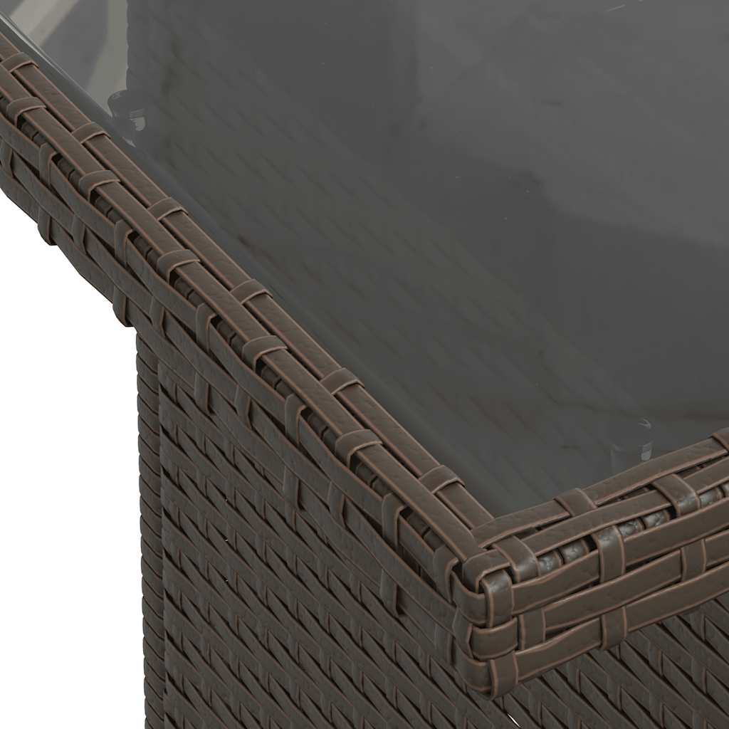 7-Delige Loungeset Met Kussens Poly Rattan Acacia Grijs