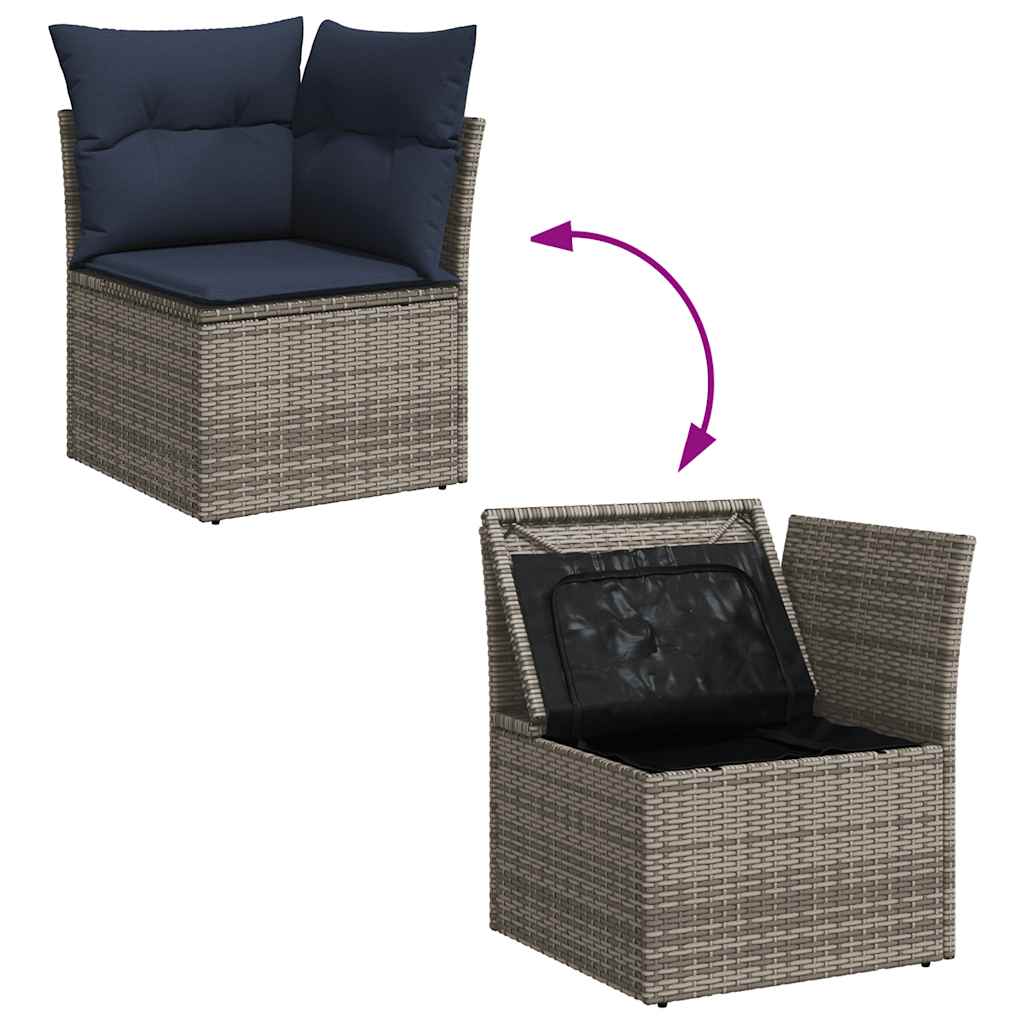 9-Delige Loungeset Met Kussens Poly Rattan Acacia