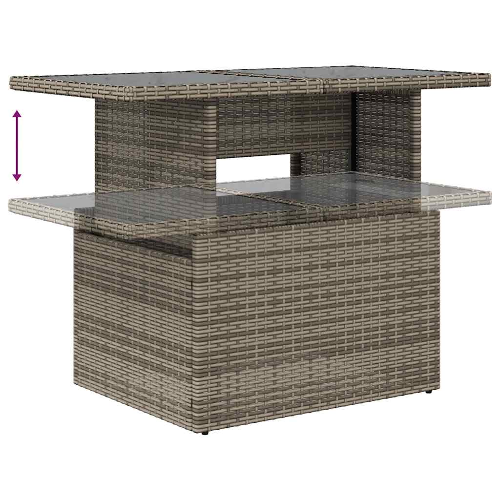 9-Delige Loungeset Met Kussens Poly Rattan Acacia