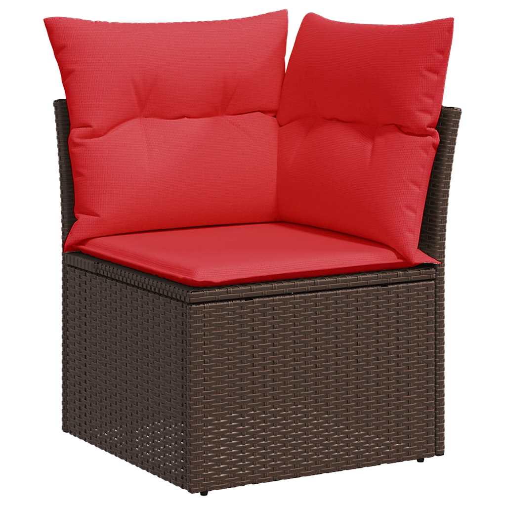 10-Delige Loungeset Met Kussens Poly Rattan Acacia