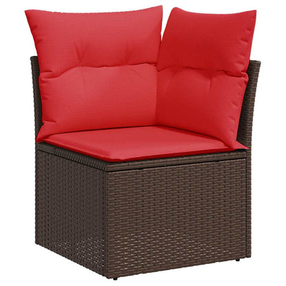 10-Delige Loungeset Met Kussens Poly Rattan Acacia