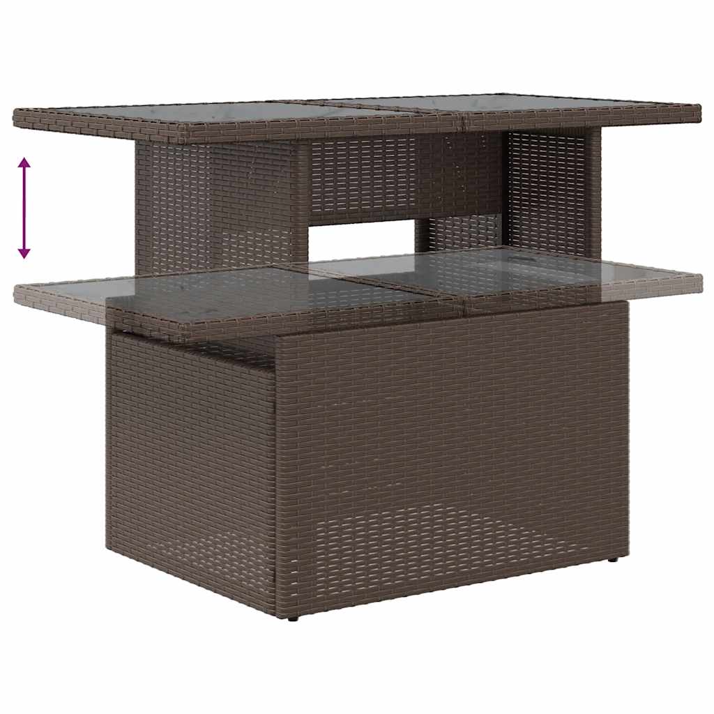 10-Delige Loungeset Met Kussens Poly Rattan Acacia