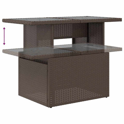 10-Delige Loungeset Met Kussens Poly Rattan Acacia