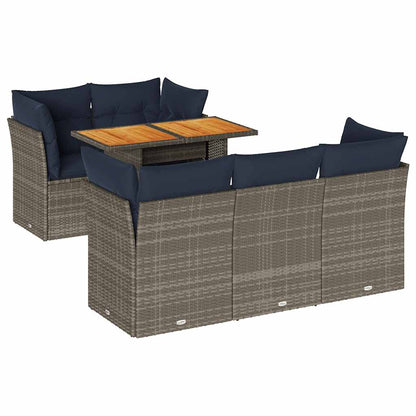 6-Delige Loungeset Met Kussens Poly Rattan