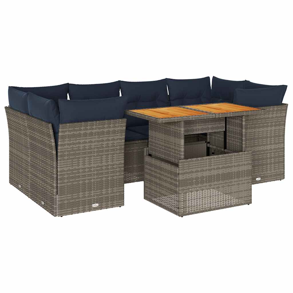 7-Delige Loungeset Met Kussens Poly Rattan