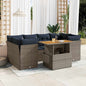 7-Delige Loungeset Met Kussens Poly Rattan