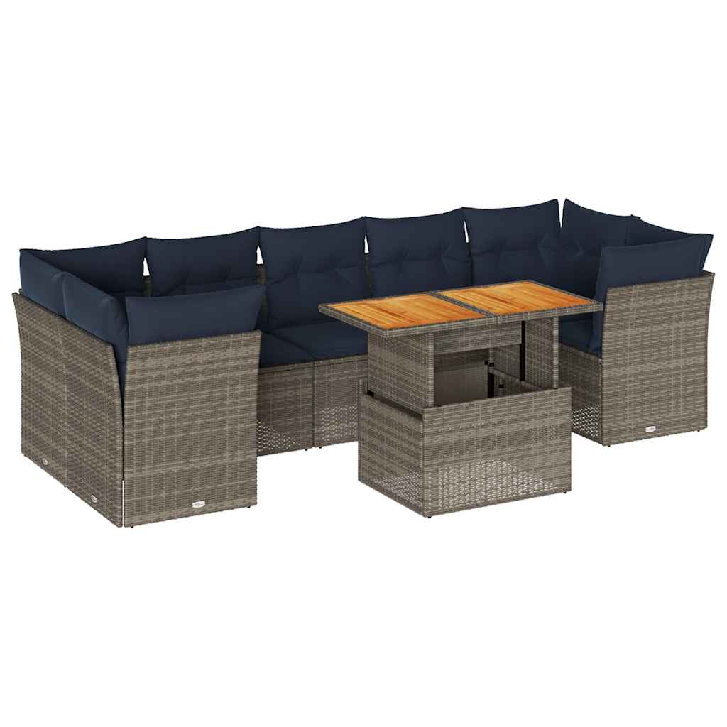 6-Delige Loungeset Met Kussens Poly Rattan