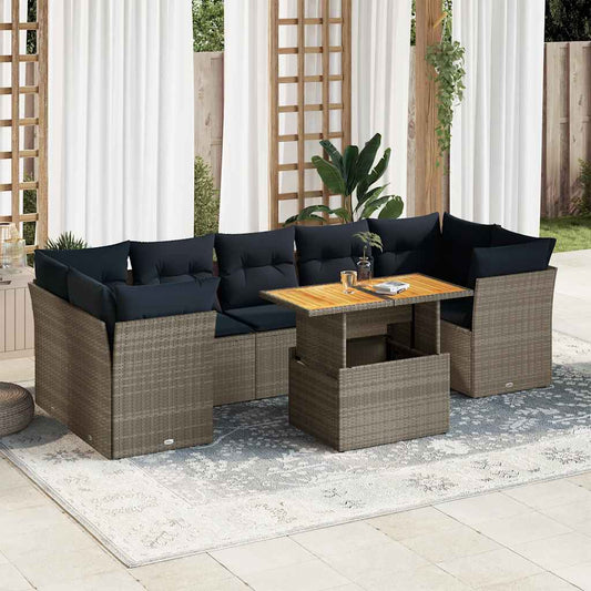 6-Delige Loungeset Met Kussens Poly Rattan