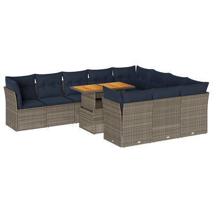 1 Loungeset Met Kussens Poly Rattan