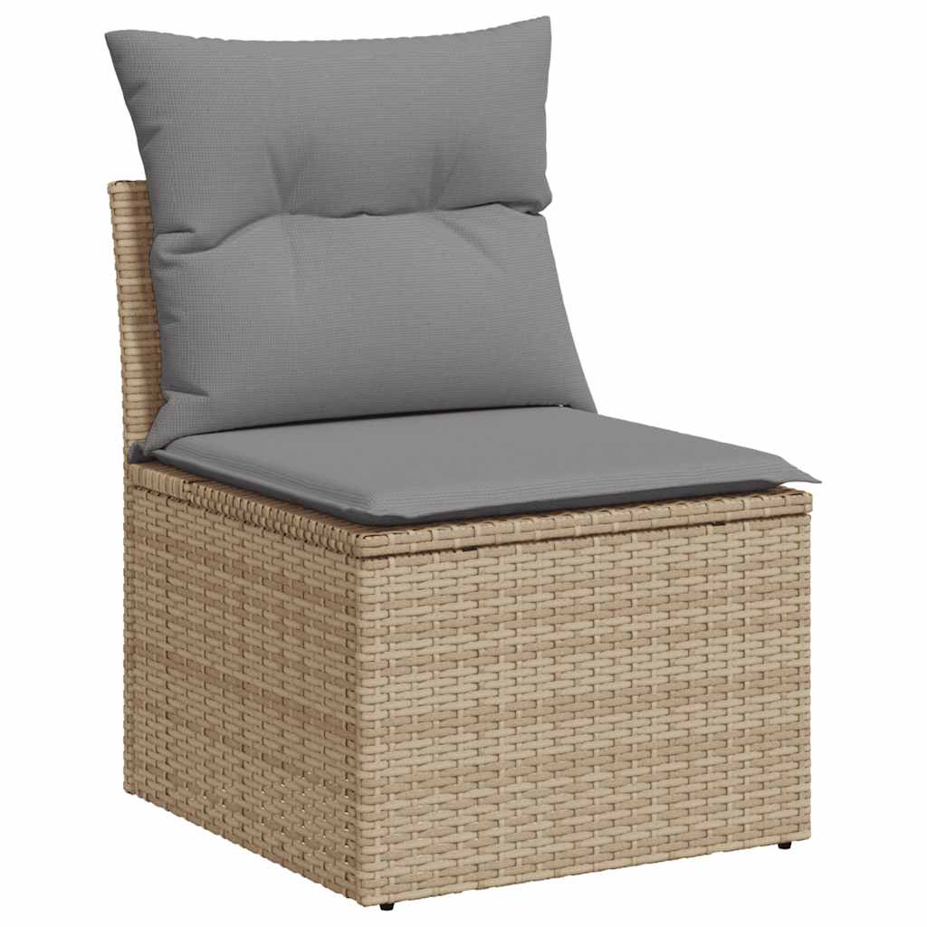 10-Delige Loungeset Met Kussens Poly Rattan Acacia