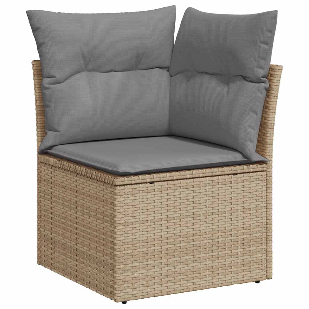 10-Delige Loungeset Met Kussens Poly Rattan Acacia