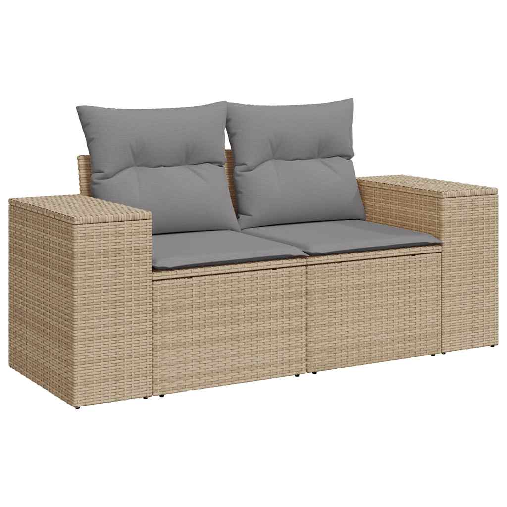 10-Delige Loungeset Met Kussens Poly Rattan Acacia