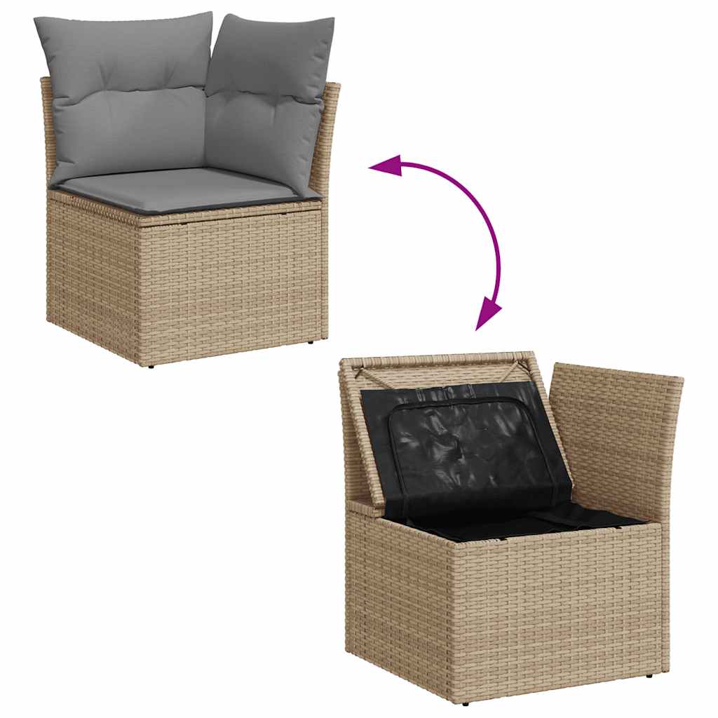 10-Delige Loungeset Met Kussens Poly Rattan Acacia
