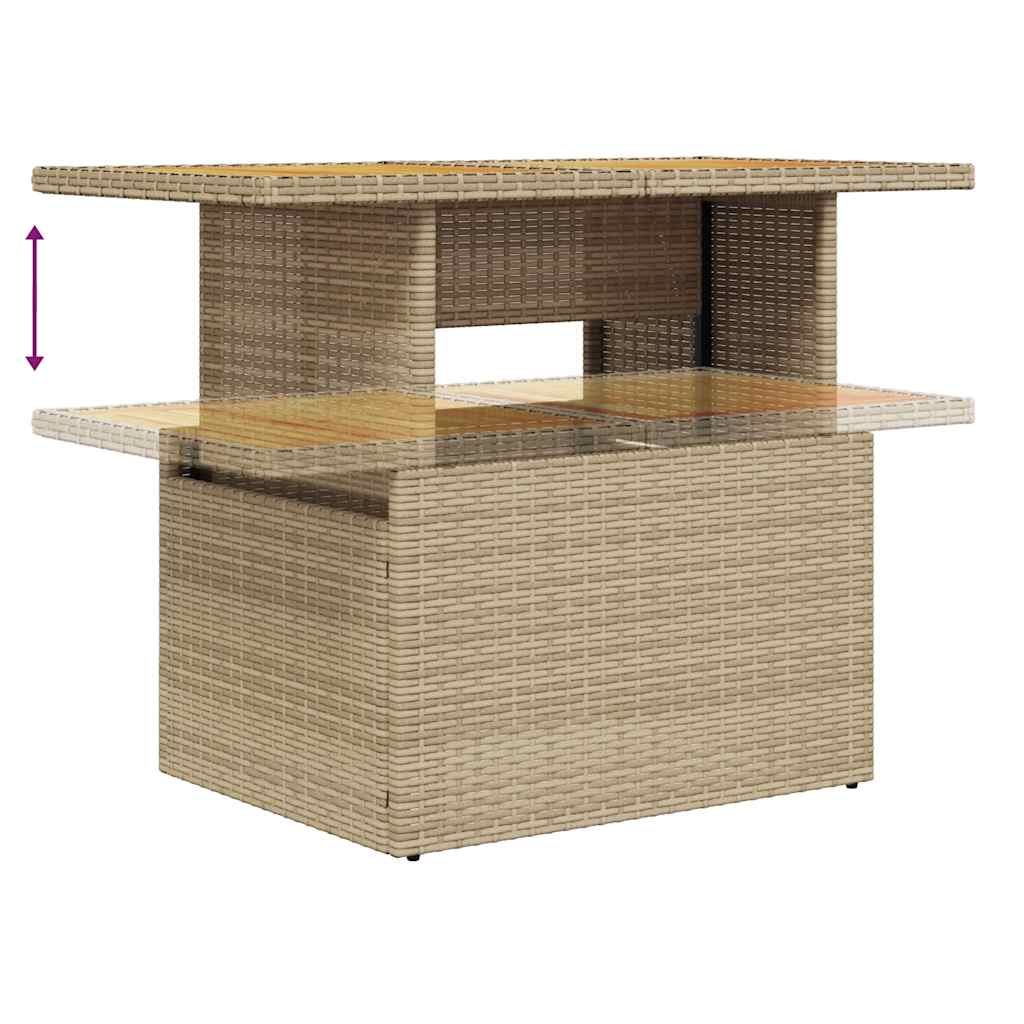 10-Delige Loungeset Met Kussens Poly Rattan Acacia
