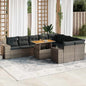 10-Delige Loungeset Met Kussens Poly Rattan Acacia