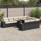 10-Delige Loungeset Met Kussens Poly Rattan Acacia