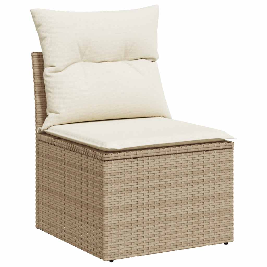 10-Delige Loungeset Met Kussens Poly Rattan Acacia