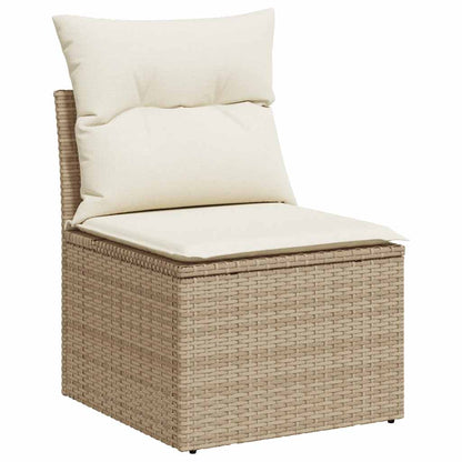 10-Delige Loungeset Met Kussens Poly Rattan Acacia