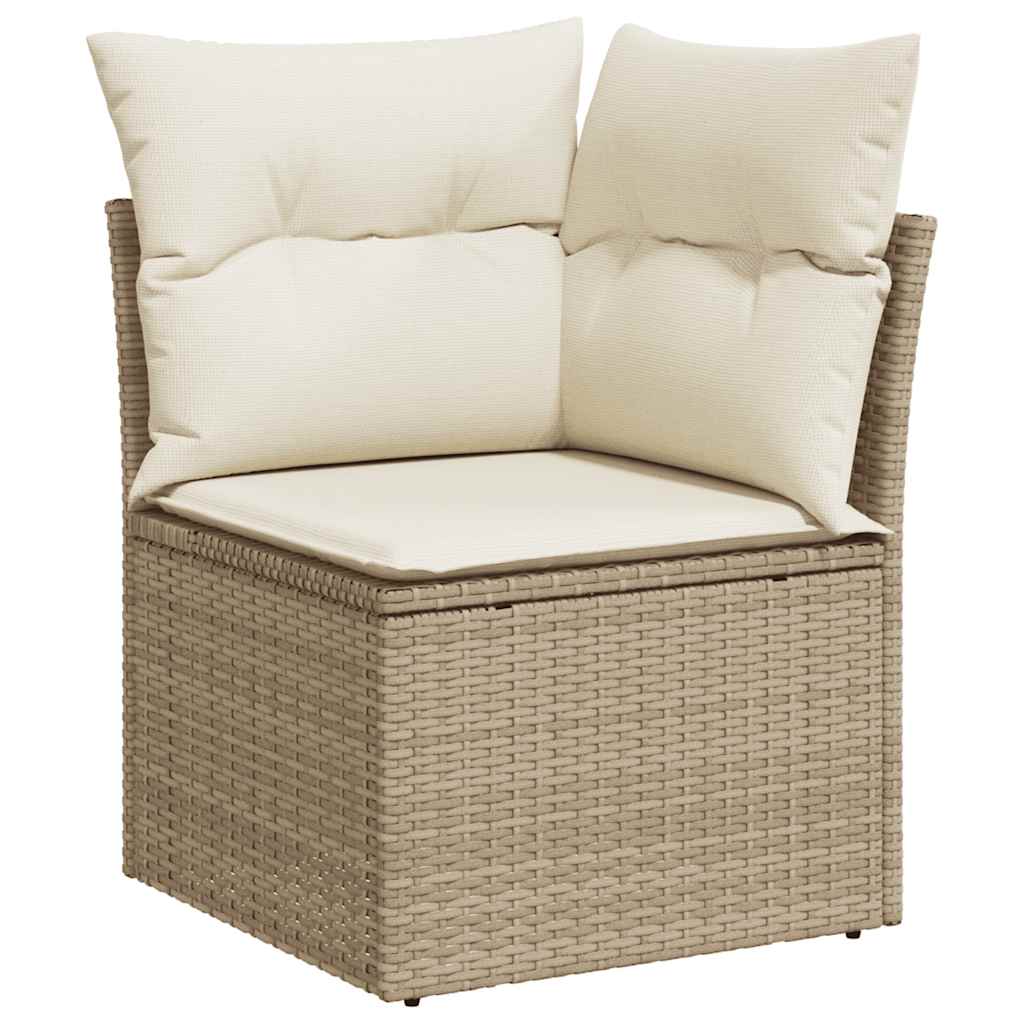 10-Delige Loungeset Met Kussens Poly Rattan Acacia