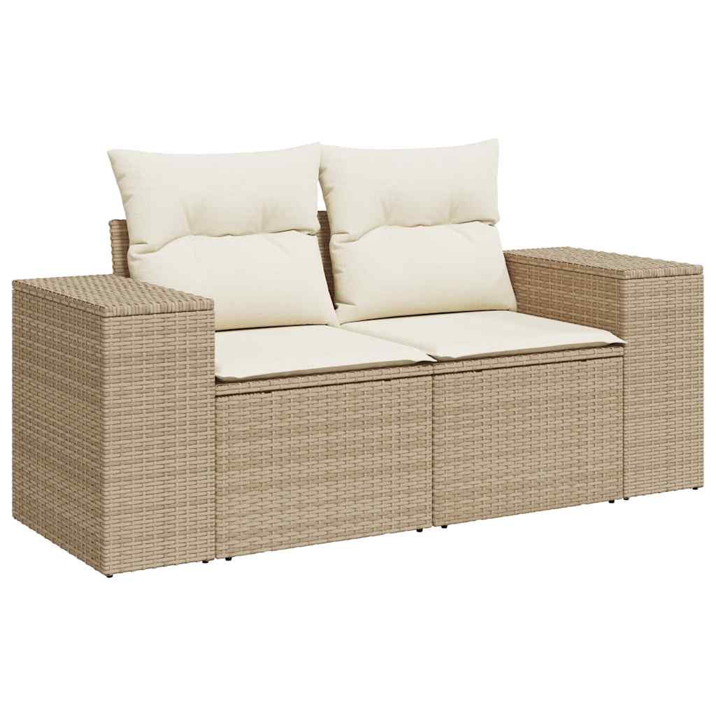 10-Delige Loungeset Met Kussens Poly Rattan Acacia