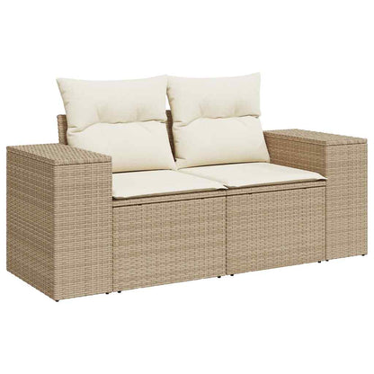 10-Delige Loungeset Met Kussens Poly Rattan Acacia