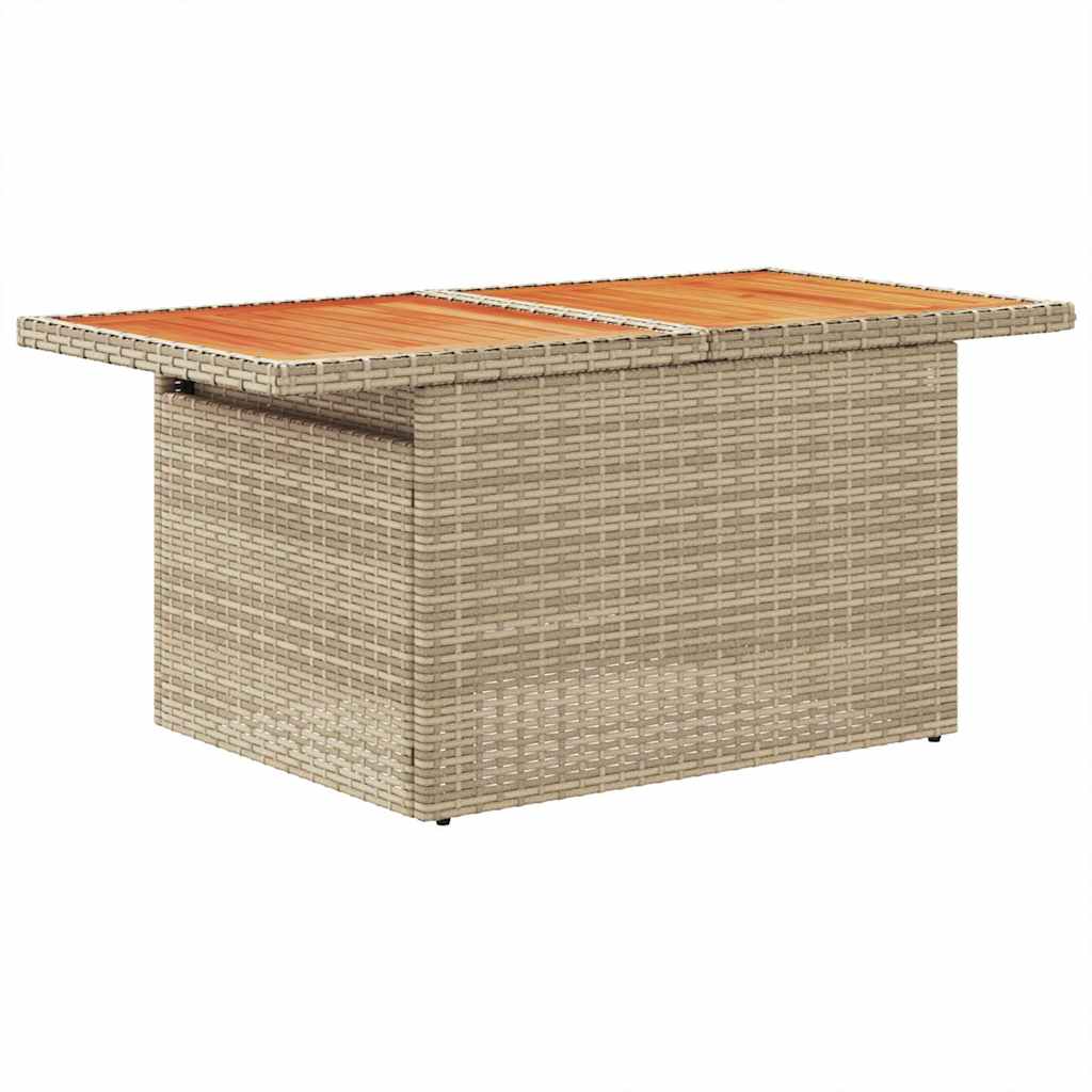 10-Delige Loungeset Met Kussens Poly Rattan Acacia