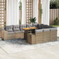 10-Delige Loungeset Met Kussens Poly Rattan Acacia