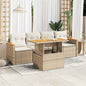 5-Delige Loungeset Met Kussens Poly Rattan En Acaciahout