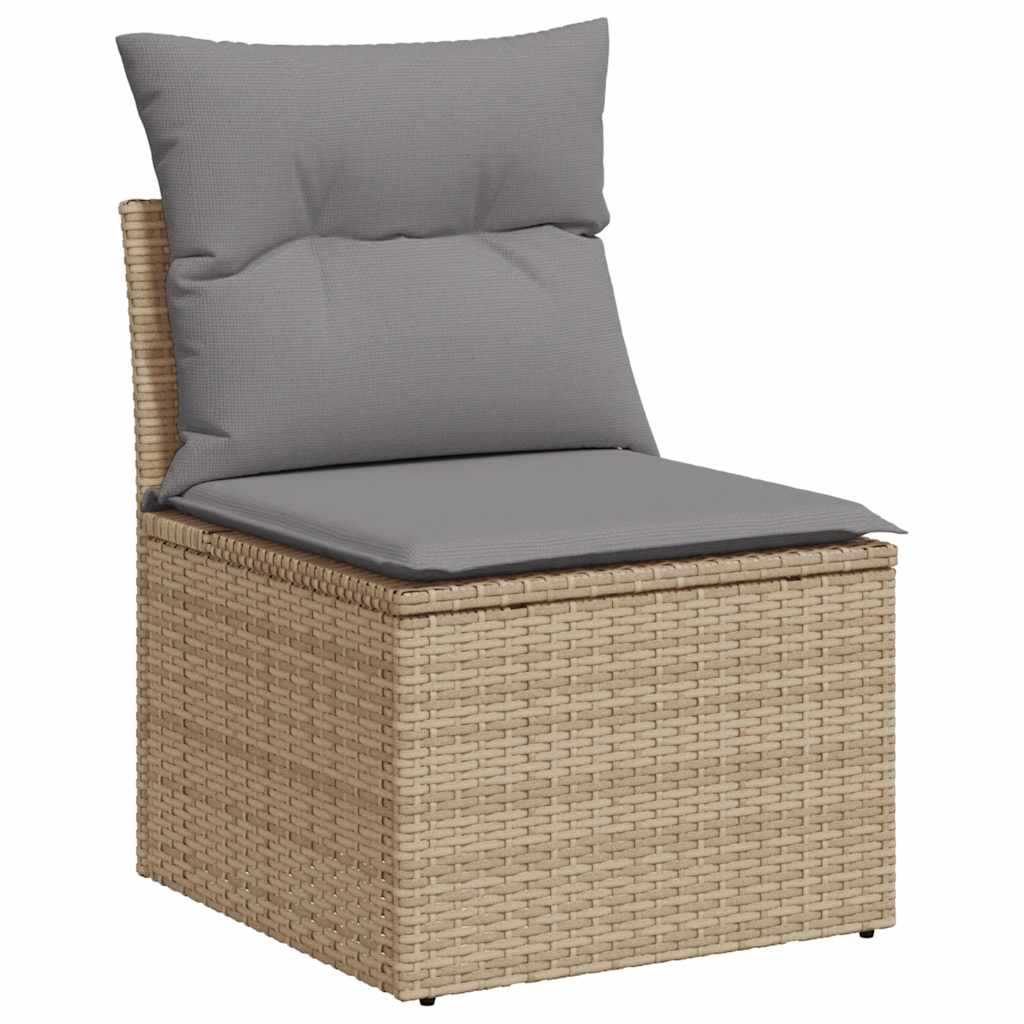 5-Delige Loungeset Met Kussens Poly Rattan En Acaciahout