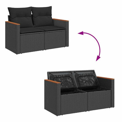 6-Delige Loungeset Met Kussens Poly Rattan Acacia