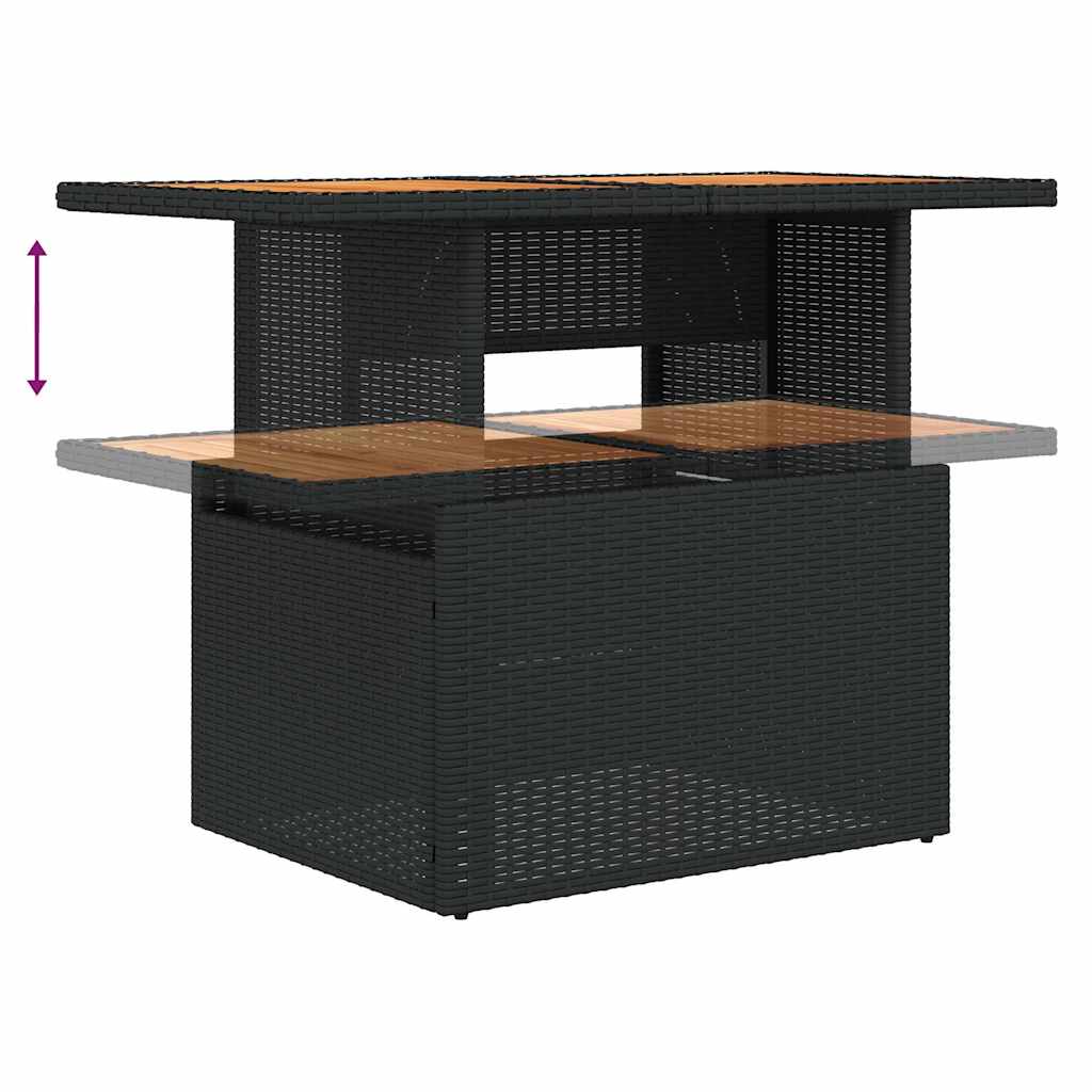 6-Delige Loungeset Met Kussens Poly Rattan Acacia