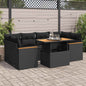6-Delige Loungeset Met Kussens Poly Rattan Acacia