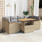 6-Delige Loungeset Met Kussens Poly Rattan Acacia