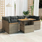 6-Delige Loungeset Met Kussens Poly Rattan Acacia