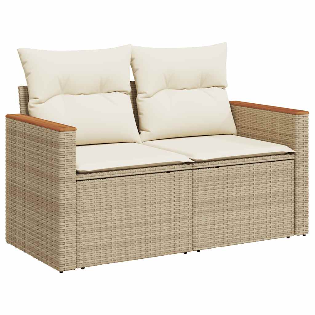 9-Delige Loungeset Met Kussens Poly Rattan Acacia