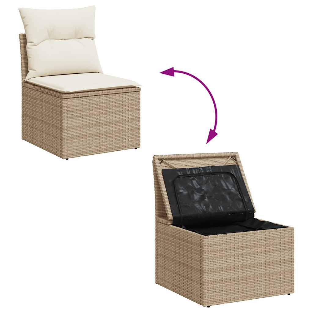 9-Delige Loungeset Met Kussens Poly Rattan Acacia