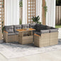 9-Delige Loungeset Met Kussens Poly Rattan Acacia