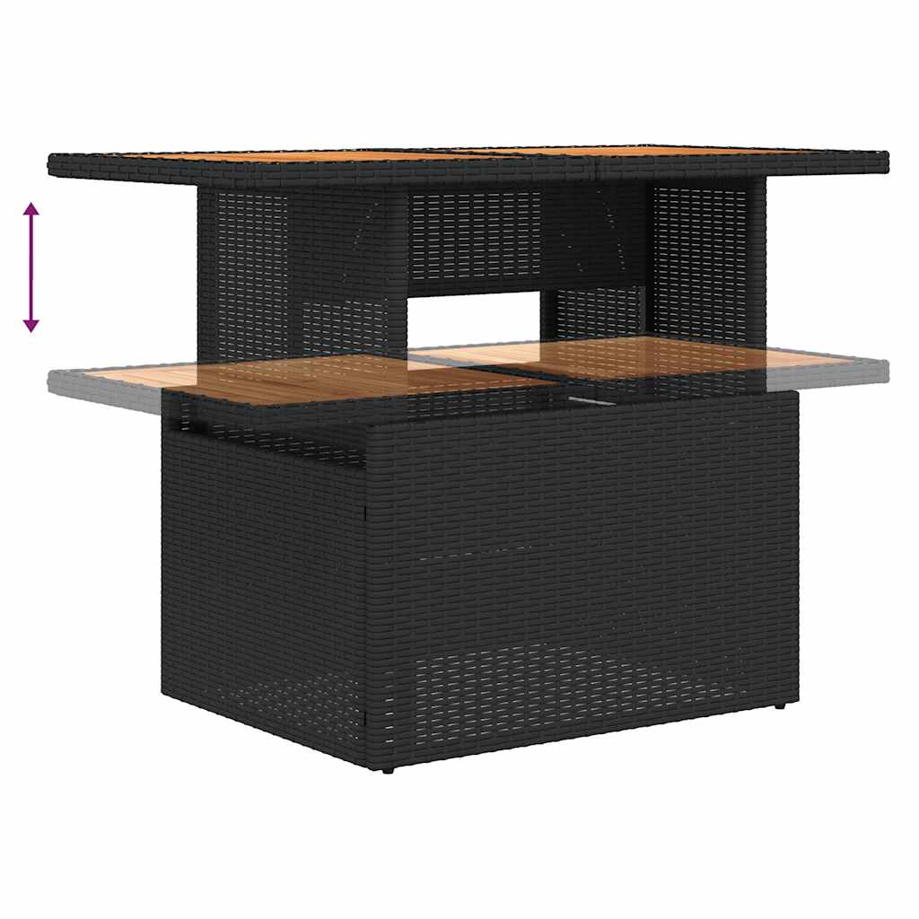 5-Delige Loungeset Met Kussens Poly Rattan Acacia