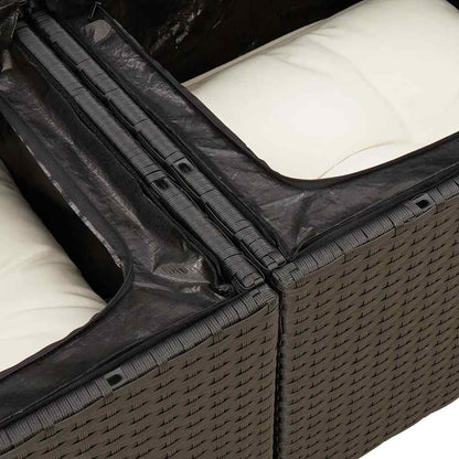 5-Delige Loungeset Met Kussens Poly Rattan Acacia