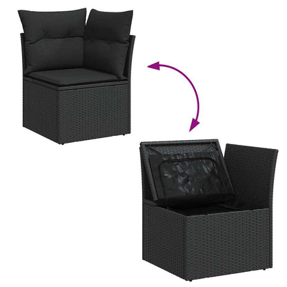 7-Delige Loungeset Met Kussens Poly Rattan Acacia