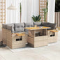 7-Delige Loungeset Met Kussens Poly Rattan Acacia