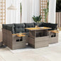 7-Delige Loungeset Met Kussens Poly Rattan Acacia